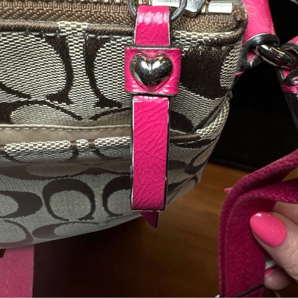 Coach Poppy Crossbody Vintage Signature Canvas & Pink Leather Accents - Picture 11 of 15